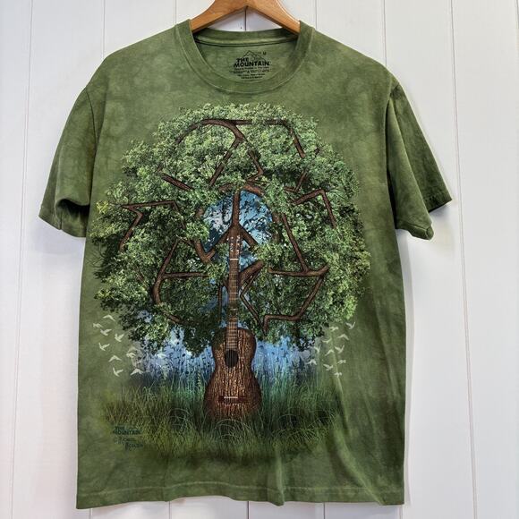 The Mountain Mens Tie Dye Earthy Guitar Tree Hippie T Shirt Size M Music Artsy - Picture 1 of 6